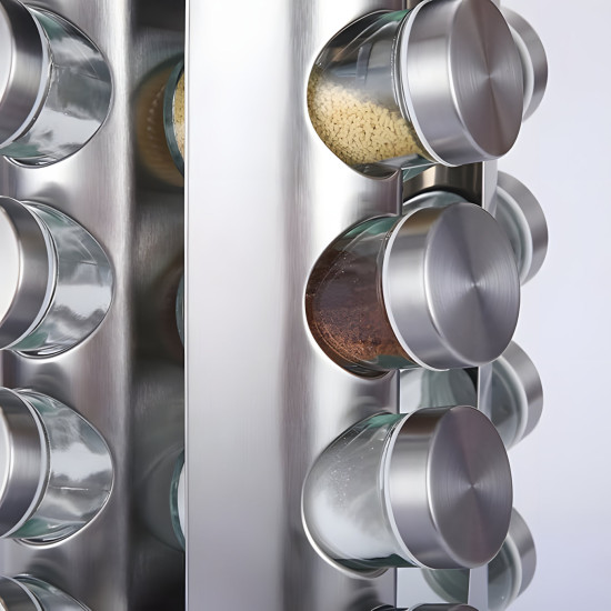 Stainless Steel Spice Jar Set - 12 Pcs